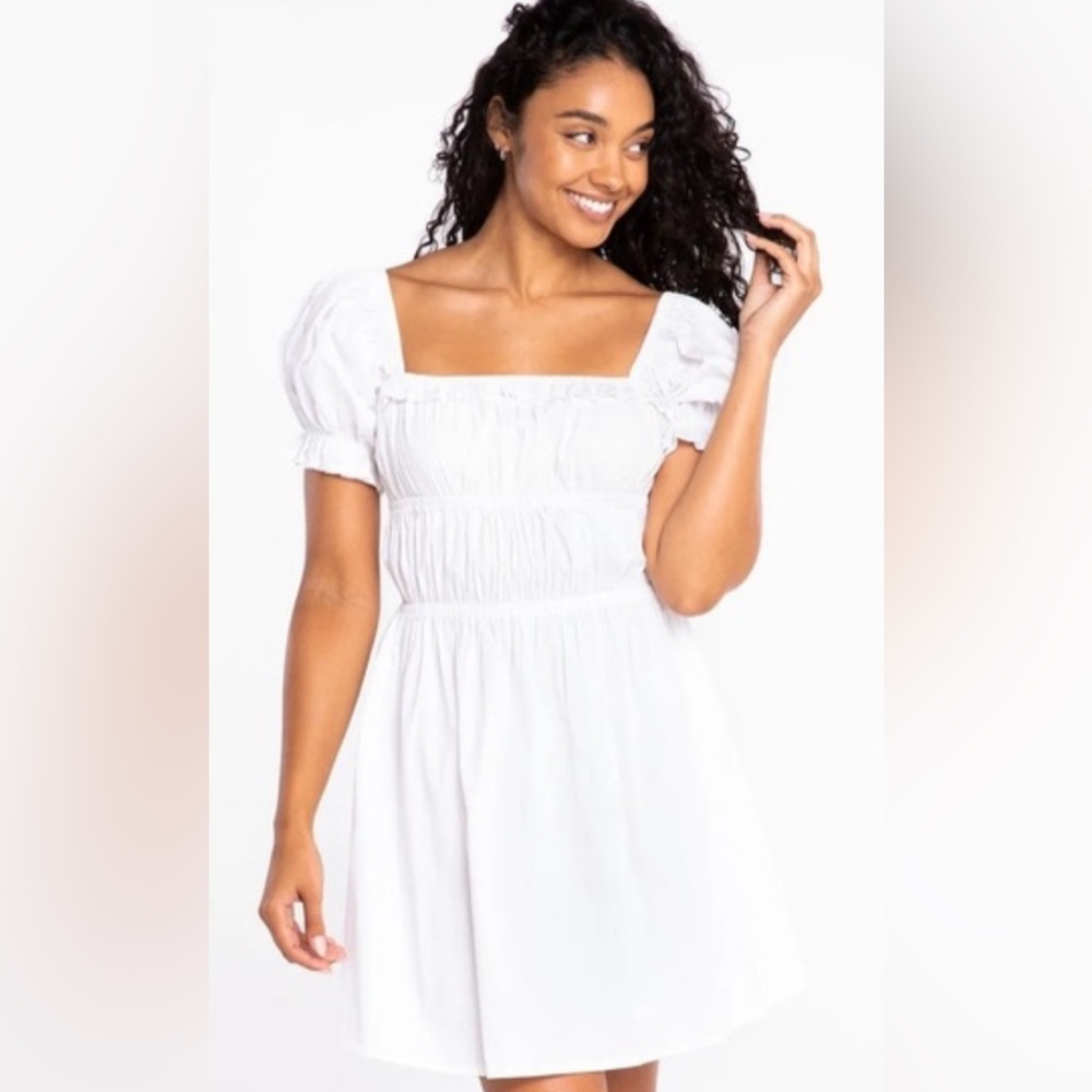 S’EDGE puff sleeves sizeLARGE  cotton dress NWT white dress
